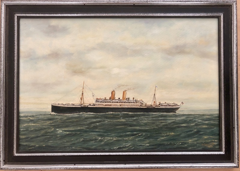 Gemälde Dampfschiff Bremen II