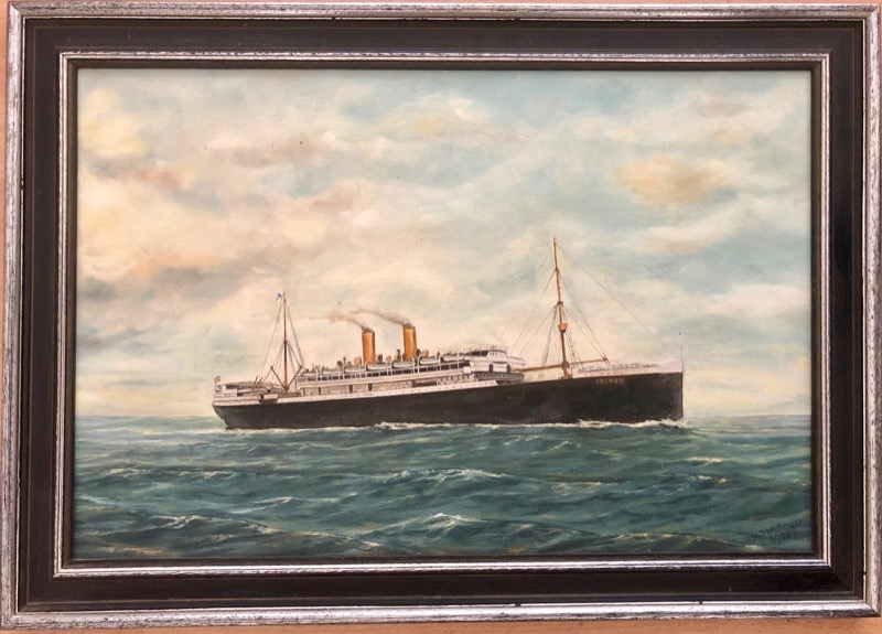 Gemälde Dampfschiff Bremen III