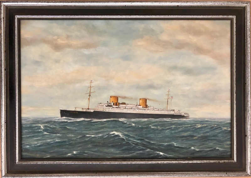 Gemälde Dampfschiff Bremen IV