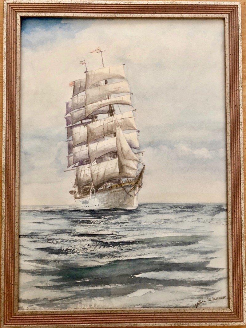 Aquarell Schulschiff Deutschland II